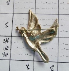 PEACE DOVE Pin w/Olive Branch AB aurora borealis Rhinestones #23-5