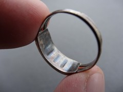 VINTAGE STERLING PURPLE FAUX BAGUETTE INLAY OPAL PAVER RING SIZE 8