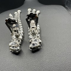 Vintage Rhinestone Earrings Clip Shoulder Duster 3.25″ Long Dangles Chandelier