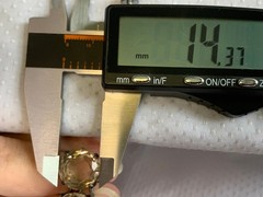 Vtg Ring Size 5.25 Band Costume Jewelry Round Smoky Quartz Look Stones *READ*