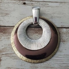 Vintage Pendant Large Tri Color Circles – No Chain Included
