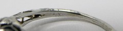 18k White Gold ART DECO 1930’s Solitaire Diamond Engagement Ring Sz 6.75+ B9185