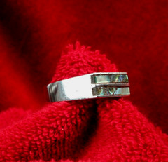 Vintage 1960s sterling silver abalone / mop ring 925 size 8.75 Bahamas