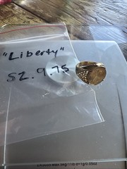 Gold plate stainless steel vintage ring Size 9.75 Liberty Coin ring New Vintage