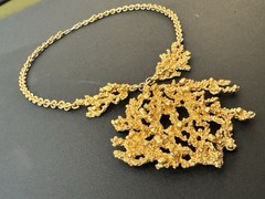 Vintage Napier Sea Fern Coral Necklace Bertolli Book Piece 1/20 12K GF