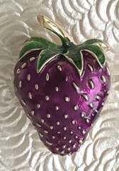 Vintage Style Strawberry Brooch Enamel On Metal