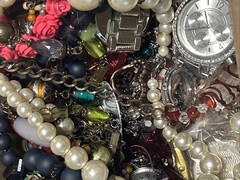 HUGE 5 + Lbs Jewelry WEARABLE Lot Tangled Unsearched VINTAGE ESTATE TREASURE