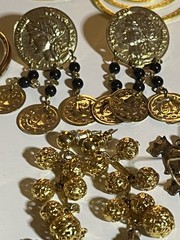 vintage pierced earring lot used Estate 30 Pairs Wearable Goldtone