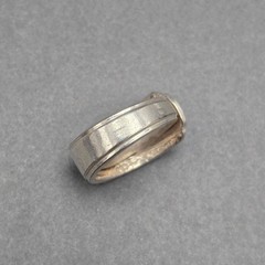 Vintage Rogers Bros Silver Plated Spoon Ring Size 10 Floral Scroll Band Upcycled