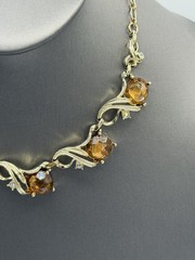 Vintage Sarah Coventry Gold N’ Glory Necklace 17.75” Goldtone AN Rhinestone READ