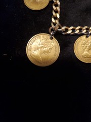 Charm Bracelet of Bahamas Coins 7″