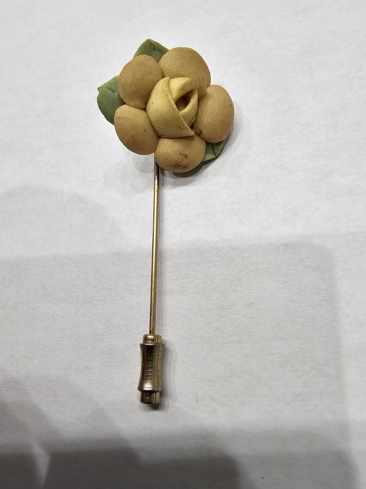 Vtg Flower Pin Floral Garden ? Material Handmade Old Unique Decor Forest Nature