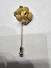 Vtg Flower Pin Floral Garden ? Material Handmade Old Unique Decor Forest Nature