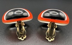 Designer Vintage! 1970s Lanvin Paris Mod Lucite Necklace &clip back earrings set