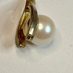 Dainty Vintage 70’s Gold Filled Wishbone/Faux Pearl Pendant & Box Chain 15.5”