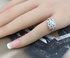 .45 ctw Diamonds Platinum Antique Ring Size 5