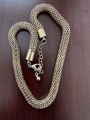 Vintage Chunky Link Mesh Chain Collar Necklace 16-18 ” Adjustable