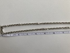 Vintage Kramer Necklace Silver Tone 20in Plus 3.5in Tassel Oval Link Chain 40.2g