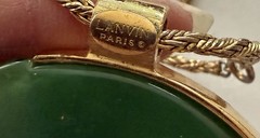 Vintage LANVIN PARIS Green Bold Pendant Necklace