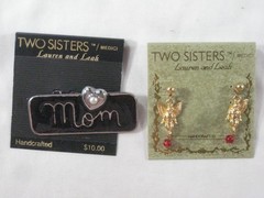 earrings vintage lot of 7 Two Sisters Medici Lauren Leah NEW on cards hand craft