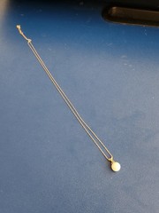 14K Yellow Gold Pearl and Diamond 16 In Necklace/Pendant 1.1g