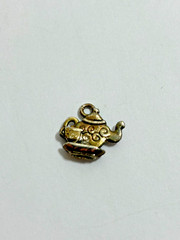 Tiny Silver Plated Teapot Charm 1/2″ Metal