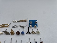 SINGLE Pierced Stud Earring Lot Craft Jewelry Art Metal Glass Acrylic 60 Earring