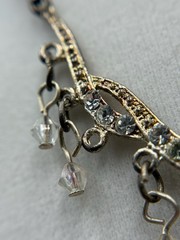 Vintage Style Silver Tone Rhinestone Filigree Dangle Choker Necklace Women’s