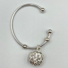 Vintage Y2K Silver Tone Purse Charm Cuff Bracelet Retro Boho Style Classic