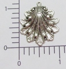 24164 2 Pc Matte Silver Oxidized Victorian Shell Charm Jewelry Finding