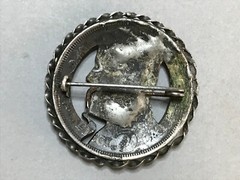 OLD Antique 1920-30 VIKING STYLE ethnic Latvian SILVER Brooch SAKTA