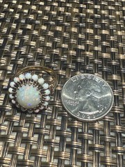 Vintage 10k Gold Ring 19 Fire Opals size 7.75 weight 5.4gr or 3.5 dwt c. 1970’s