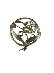 Vintage Sarah Coventry Silver Tone Brooch Floral Flower Pin