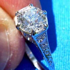 Original EARTH MINED DIAMOND ART Deco Engagement Ring Vintage Platinum Solitaire