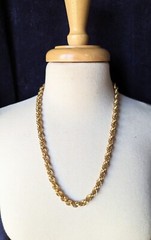 Vintage Classic MONET 24″ Chain TWISTED ROPE Gold Tone NECKLACE