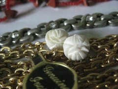 23 Vintage Pearl Chain Glass Silver Gold Rhinestone Necklace Cameo Beaded Lot