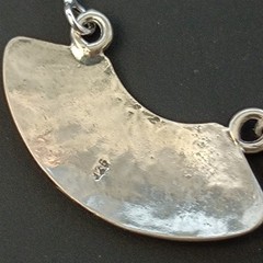 Ethnic Necklace Vintage Sterling Silver Blue Tribal Folk Crescent Artisan Boho