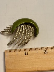 Vintage Metal Rhinestone Enamel? Brooch