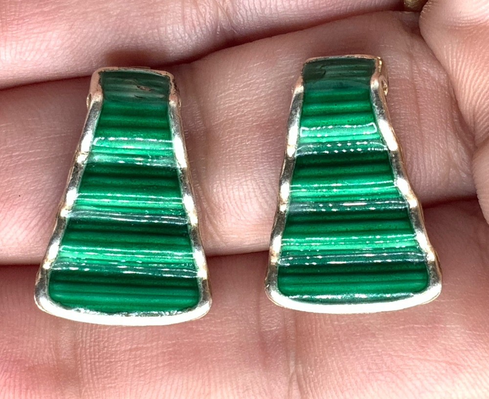 Norway Grete Prytz Kittelsen Tostrup Sterling Silver Green Enamel Earrings