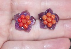 VINTAGE AMETHYST FLOWER JACKETS FOR EARRINGS USE WITH ANY STUDS