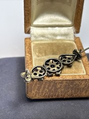 Antique Victorian Flat Top Bohemian Garnet Cluster Bar Brooch