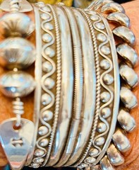 STERLING SAN MARCO MACARONI BRACELET Signed VIOR ITALY 925 Silver 6.75″ 16.49 gm