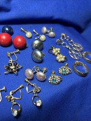 Vintage Lot Clip /Screwback Earrings Dangle Drop Huggie Crystal Pearl L26