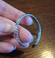 Vintage Sterling Twisted Cuff Bracelet 5mm Wide 10.7 grams See Pics/Description