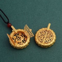 Chinese Vintage Hollowed Out Lucky Pendant Bird Necklace Jewelry With Rope Gift