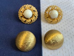 Vtg Clip-On Earring Lot Costume Jewelry Richelieu Lisner Monet Marvella Enamel