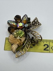 Edlee Molded Glass Multicolor Rhinestone Brooch