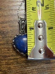 Vintage 925 Sterling Silver Lapis Lazuli Pendant Necklace 18″ Excellent Cond.