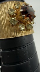 1974 SARAH COVENTRY EMBER Jonquil gold tone Starbust stone wide band ring