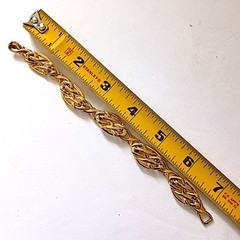 Napier Ornate Chain Link Bracelet Vintage Gold Tone Open Work Filigree Rococo